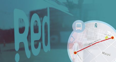 Gráfico de faixas apenas ônibus a caminho de Melipilla